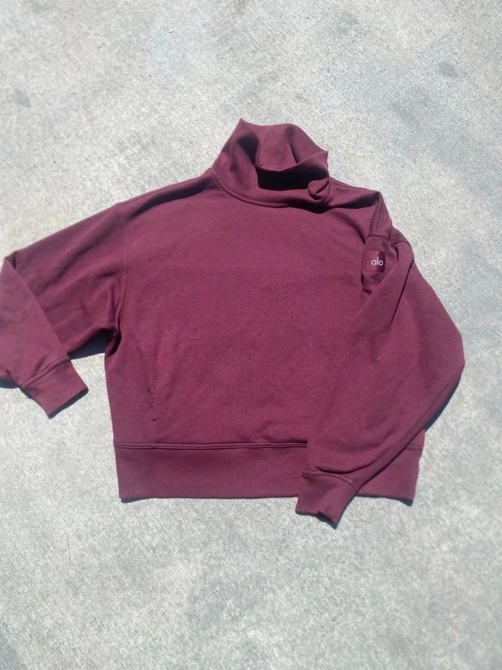 ALO Yoga Burgundy Funnel Neck Sweater